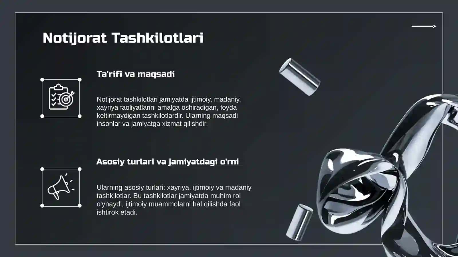 Tijorat va notijorat tashlilotlar: turlari va farqli jihatlari mavzusi yuzasidan slayd 4