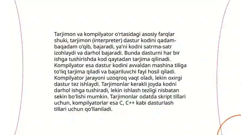Tarjimon dasturlar va ulardan foydalanish asoslari, ularning farqlari 4