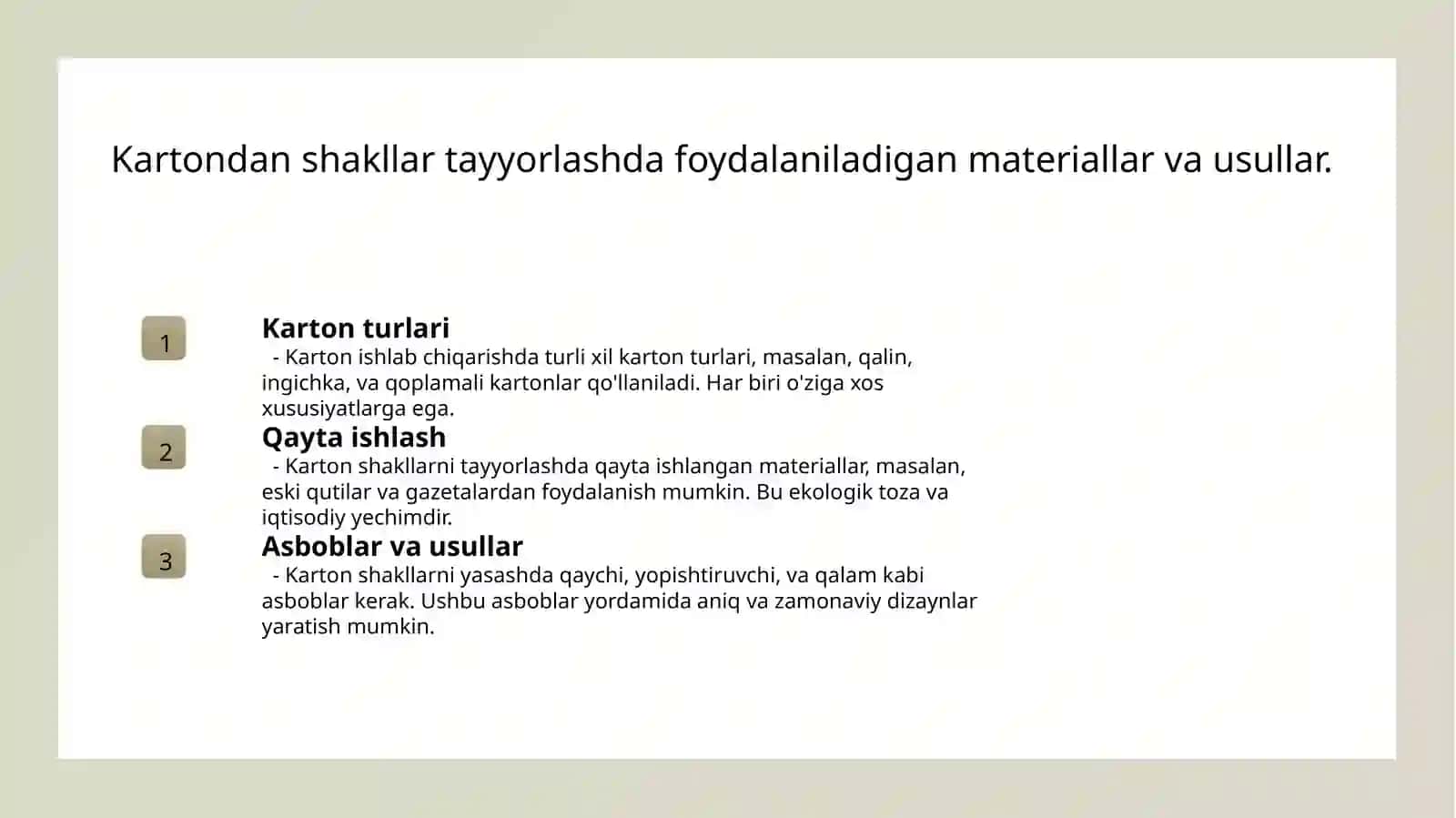 Karton Geometrik Shakllarni Yasash 4