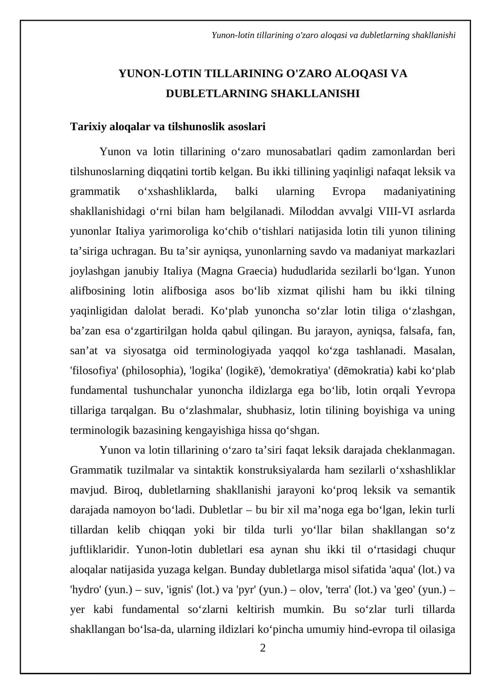 Yunon-lotin dubletlari va yakka AElar. Turli fizik xususiyat, sifat, munosabat va boshqa belgilarni ifodalovchi yakka AElar 4