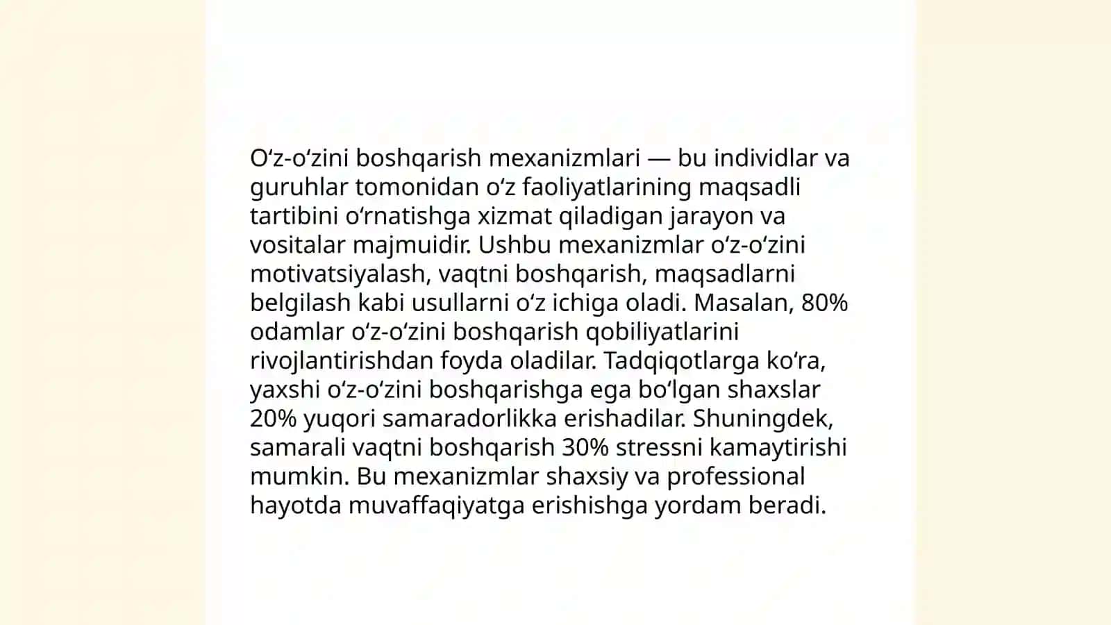 Tirik Organizmlarning O‘z-O‘zini Boshqarish 4