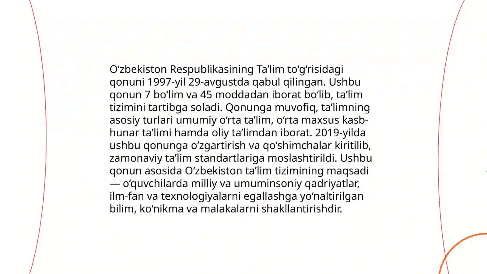 Ta’lim tizimining huquqiy-me’yoriy asoslari 4