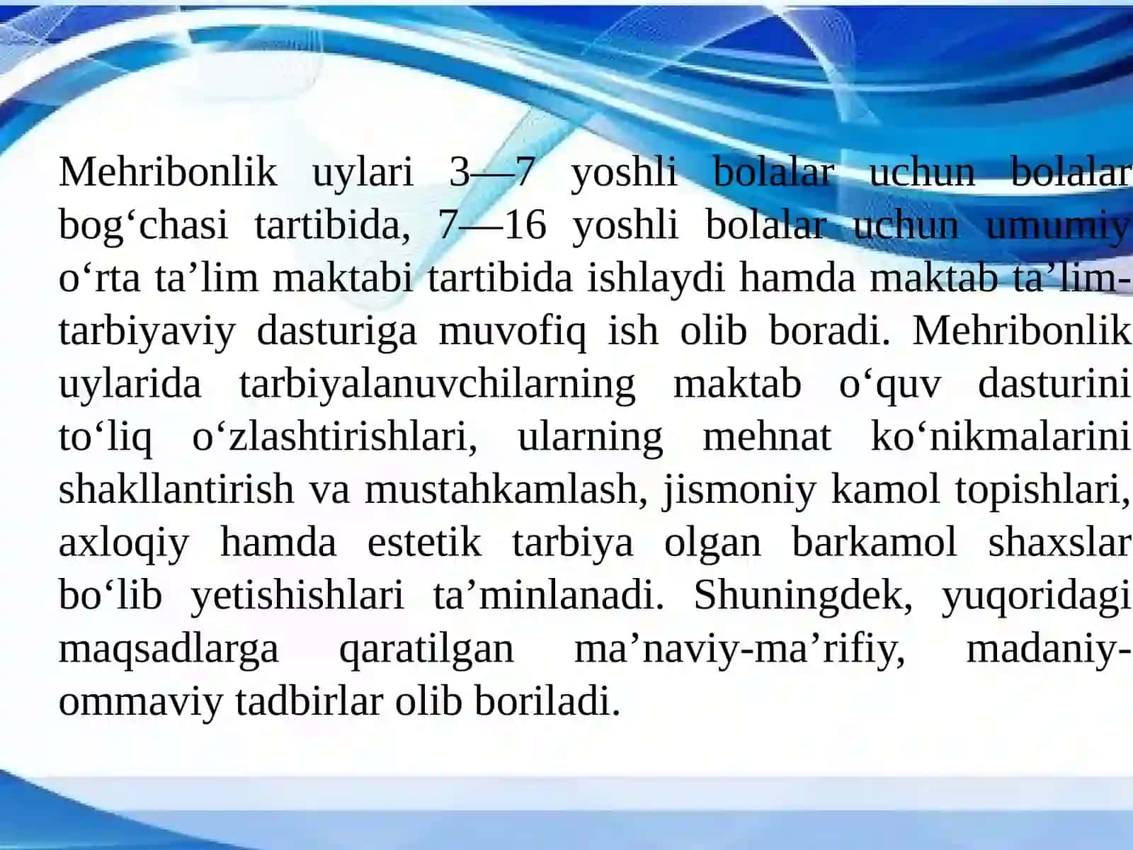 Mehribonlik uylarida tarbiyaviy ishlarni tashkil etishda ijtimoiy pedagogik faoliyatining o’rni 4