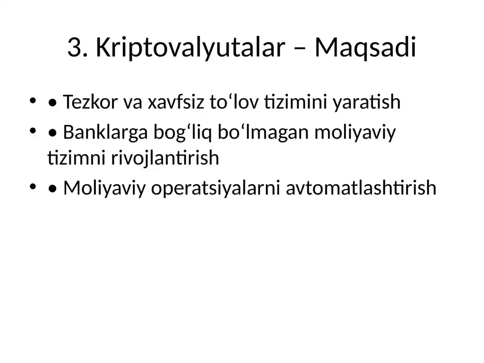 KRIPTOVALYUTALAR VA BLOKCHEYN TIZIMLARI 4