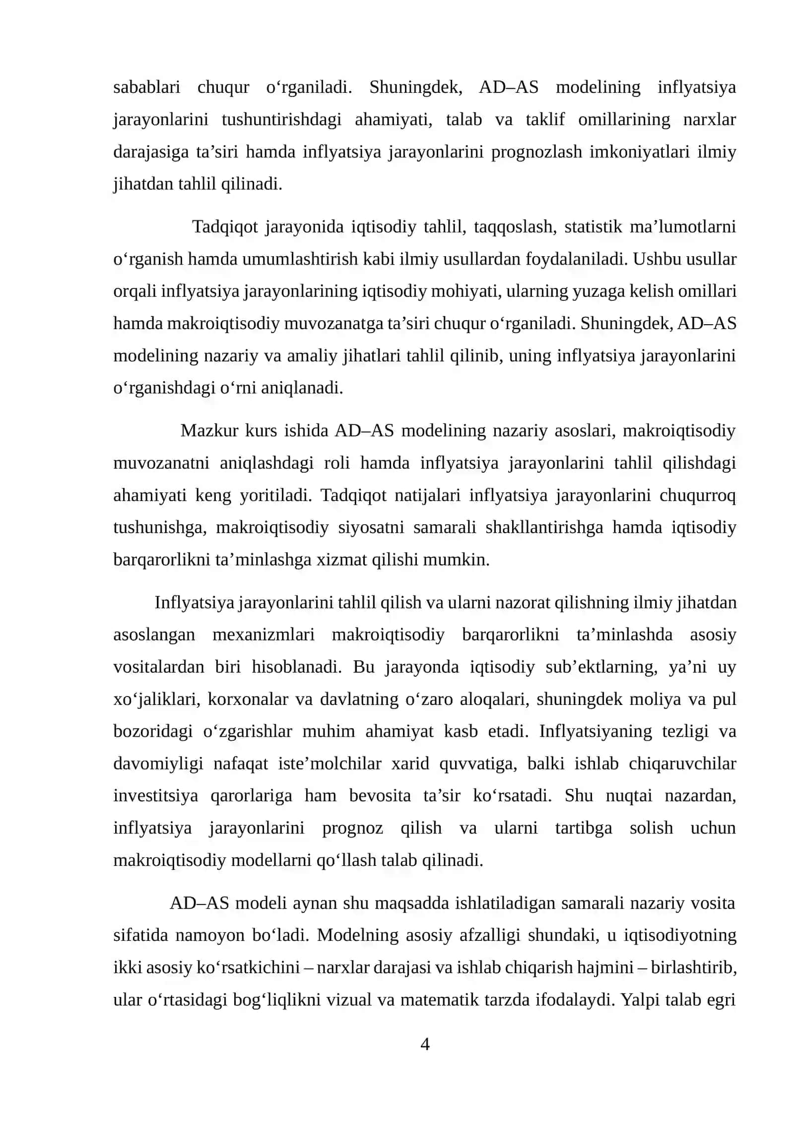 AD–AS DINAMIK MODELLAR INFLYATSIYA JARAYONLARINI TAHLIL QILISH VOSITASI SIFATIDA 4