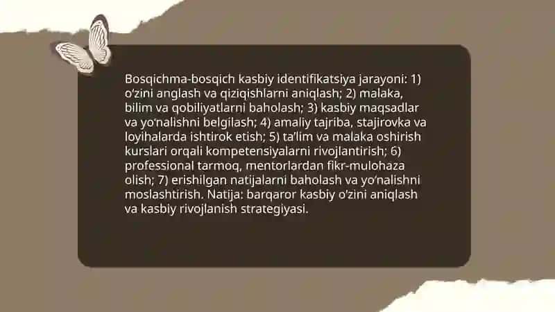 Kasbiylashtirishda mehnat sub'ektining rivojlanish bosqichlari 4