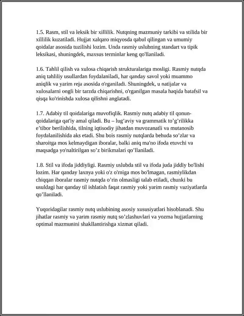 RASMIY NUTQ USLUBI VA RASMIY ISH YURITISHNING OZIGA XOS TOMONLARI 4