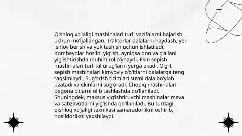 Qishloq xõjaligini mexanizatsiyalashtirish fani 4