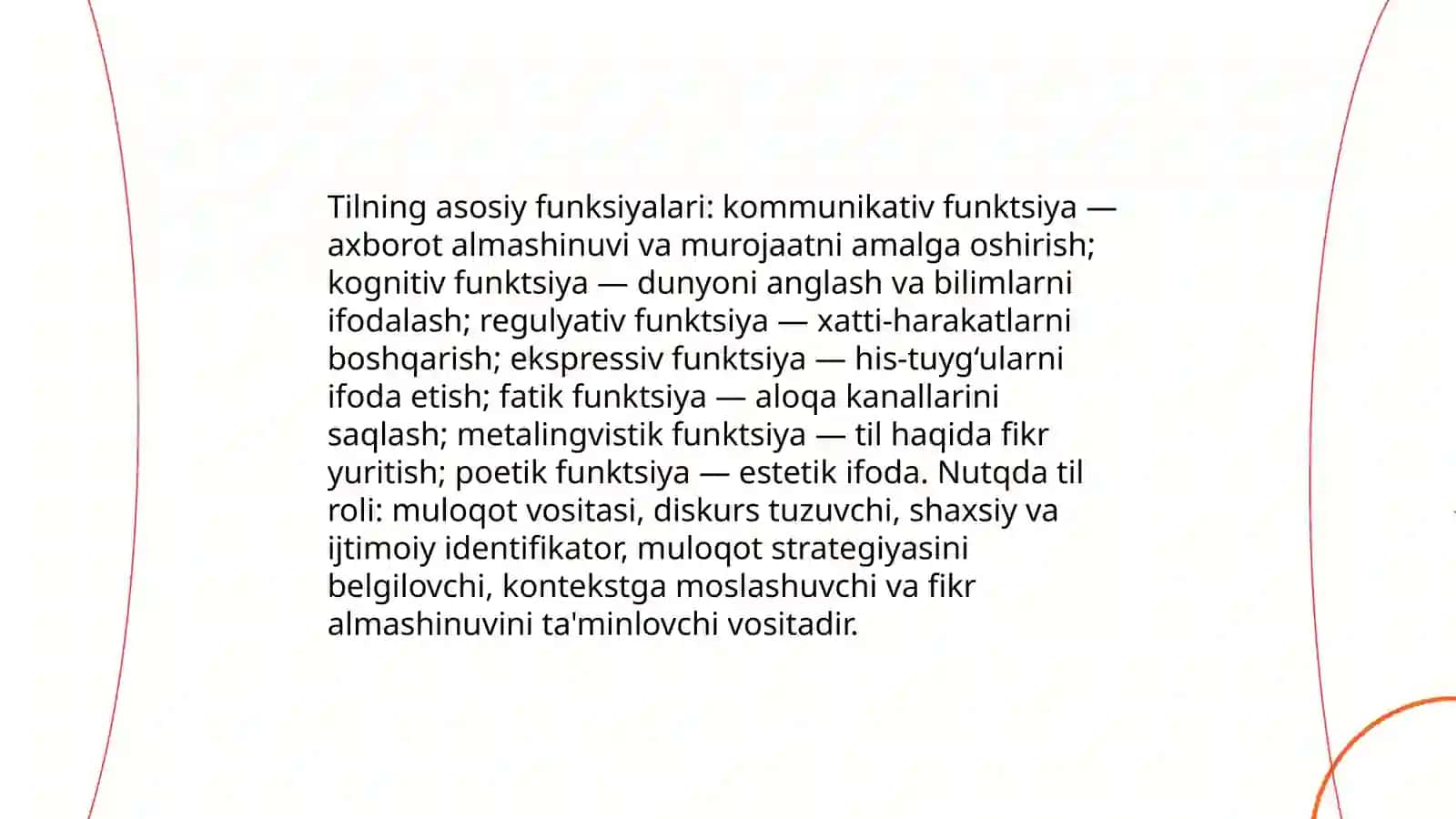 Til, lison va nutq munosabati. Til sathlari va birliklari 4