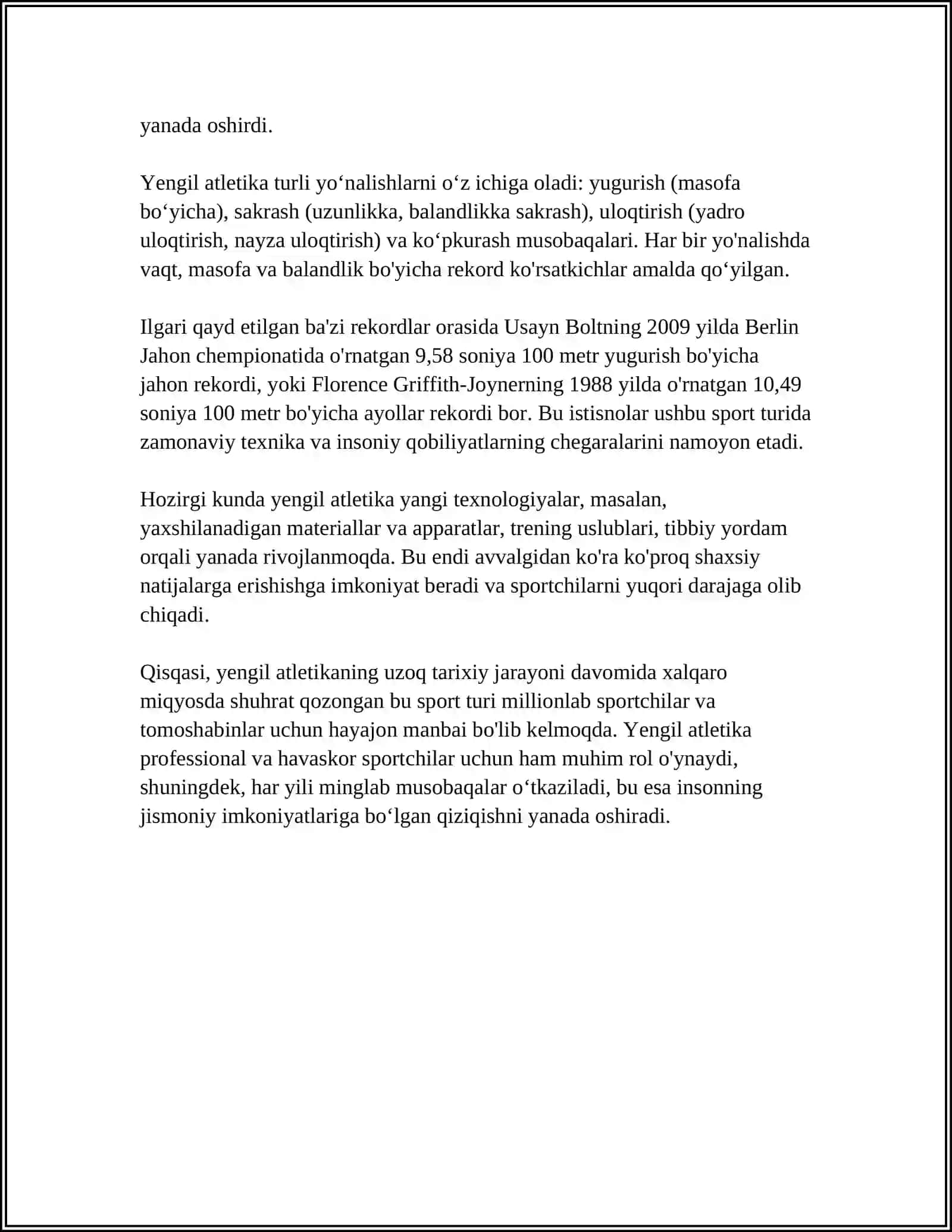 YENGIL ATLETIKA ULOQTIRISHLAR, UZUNLIKKA SAKRASH, UZOQ MASOFAGA YUGURISH 4