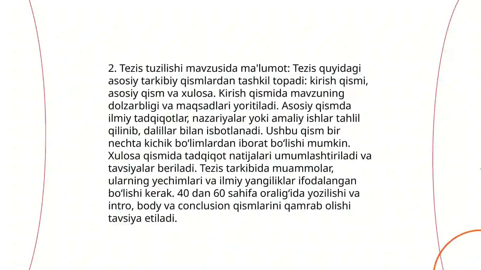 Tezislar.Tezis turlari. Tezislar yozish uslubi 4