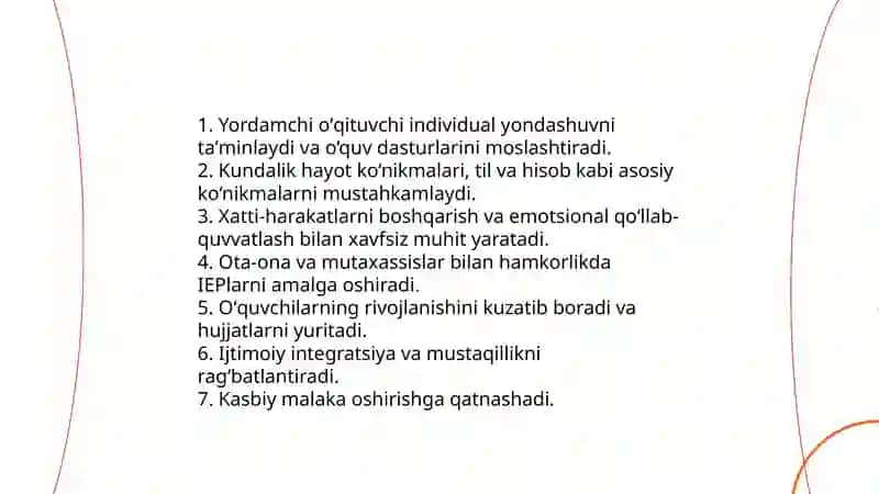 Yordamchi maktab oʻqtuvchilari aqli zaif bolalar oʻrganishni umumiy tushunchasi 4