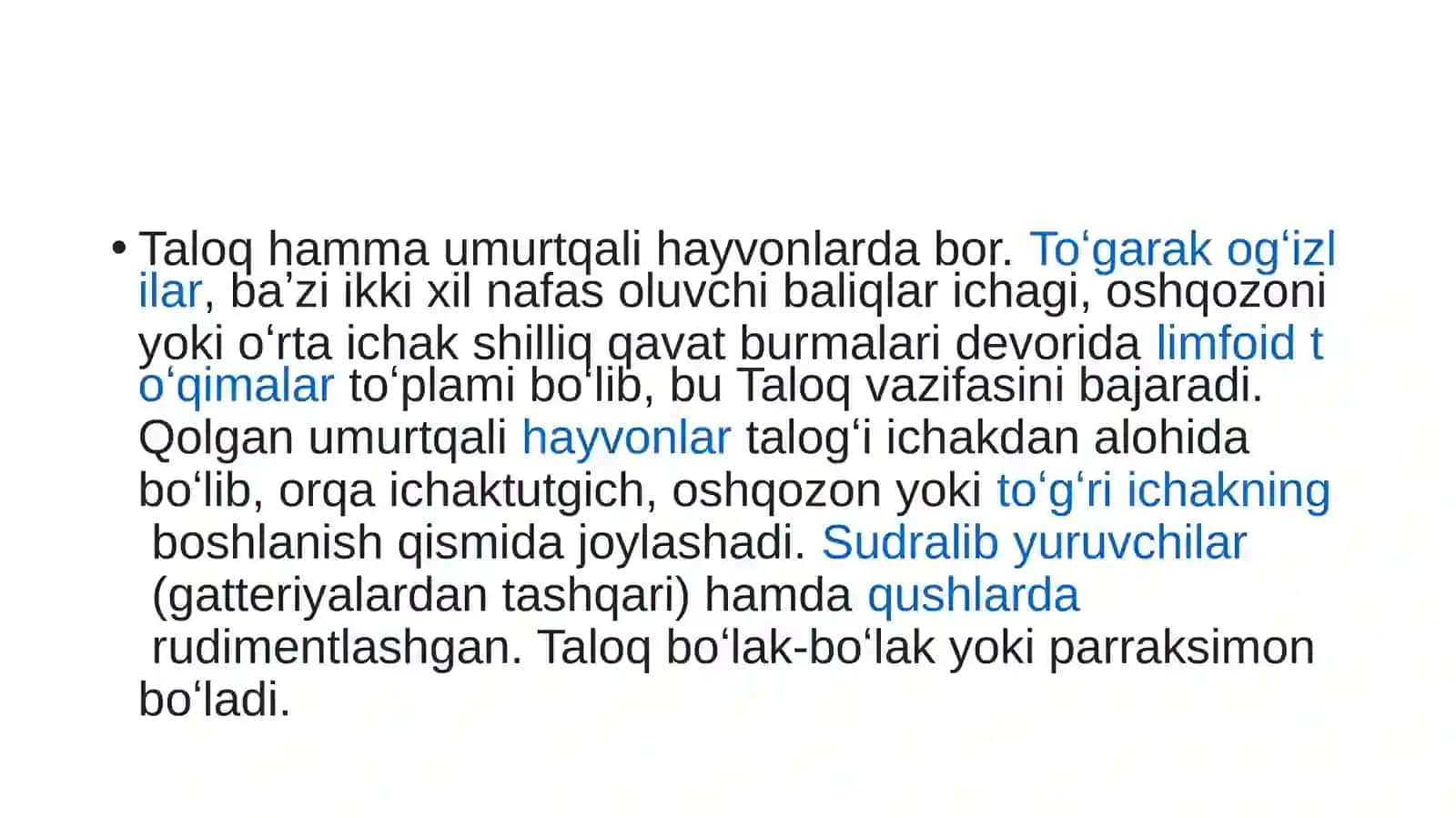 ODAM VA HAYVON FIZIOLOGIYASI TAQDIMOTI 4