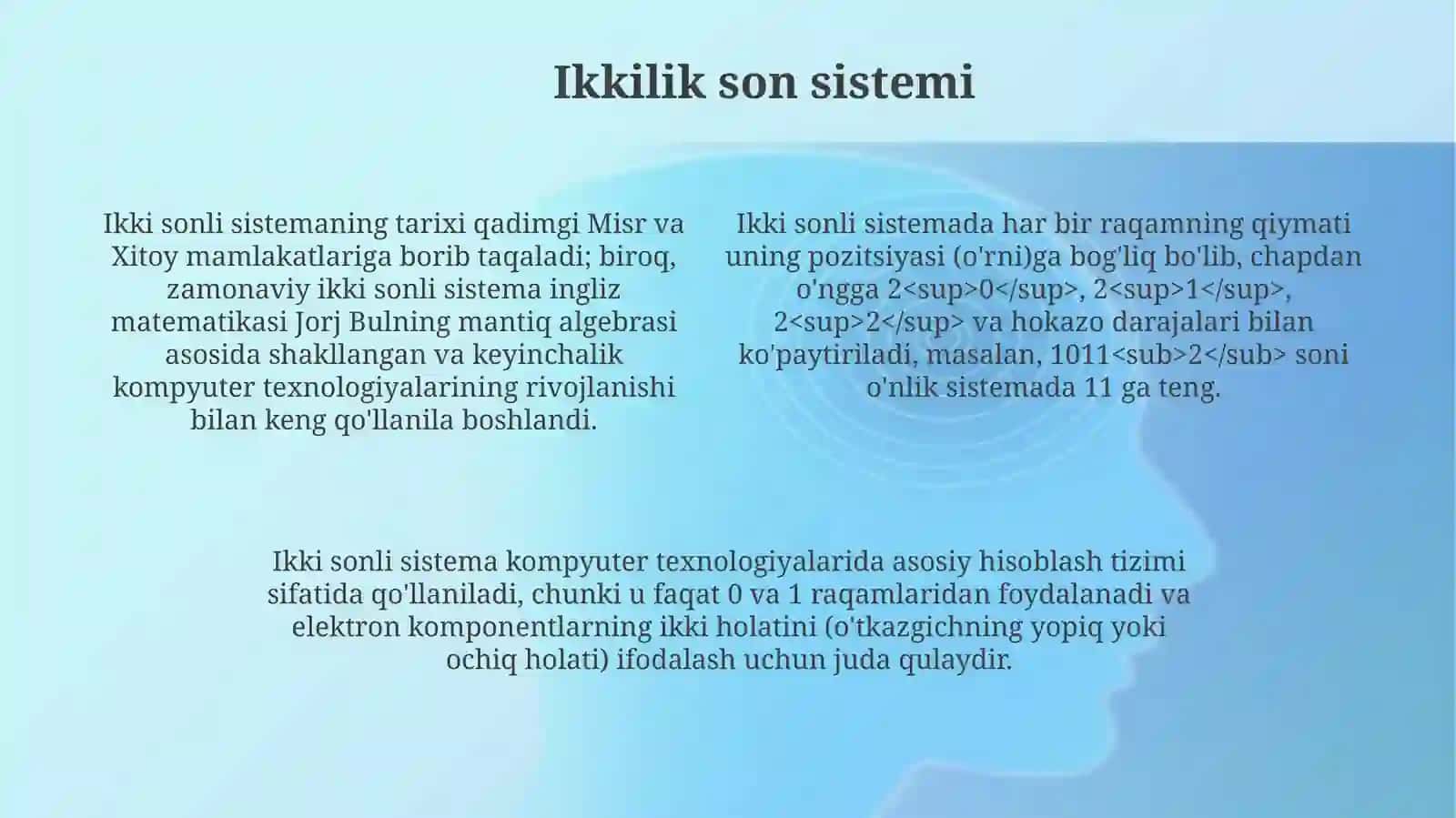 Pozision va pozision bo'lmagan raqam tizimlari 4