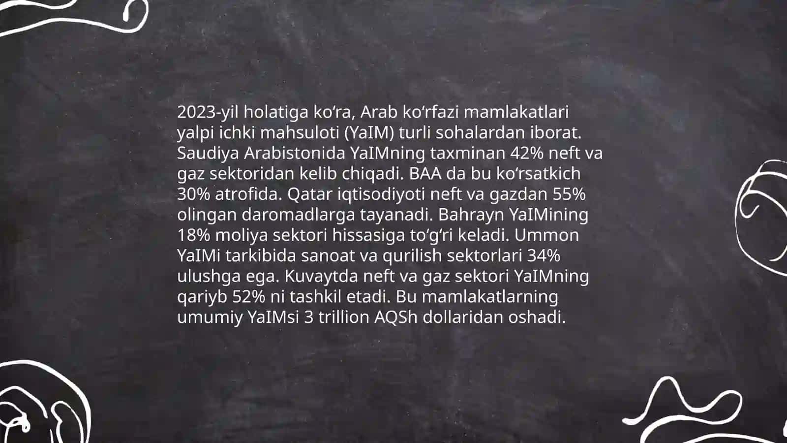 Turkiya va Arab ko’rfazi mamlakatlarining yalpi ichki mahsuloti,iqtisodiy statistikasi,turizmi,O’zbekistonda qo’llasa bo’ladigan afzalliklari va turizm statistikasi 4