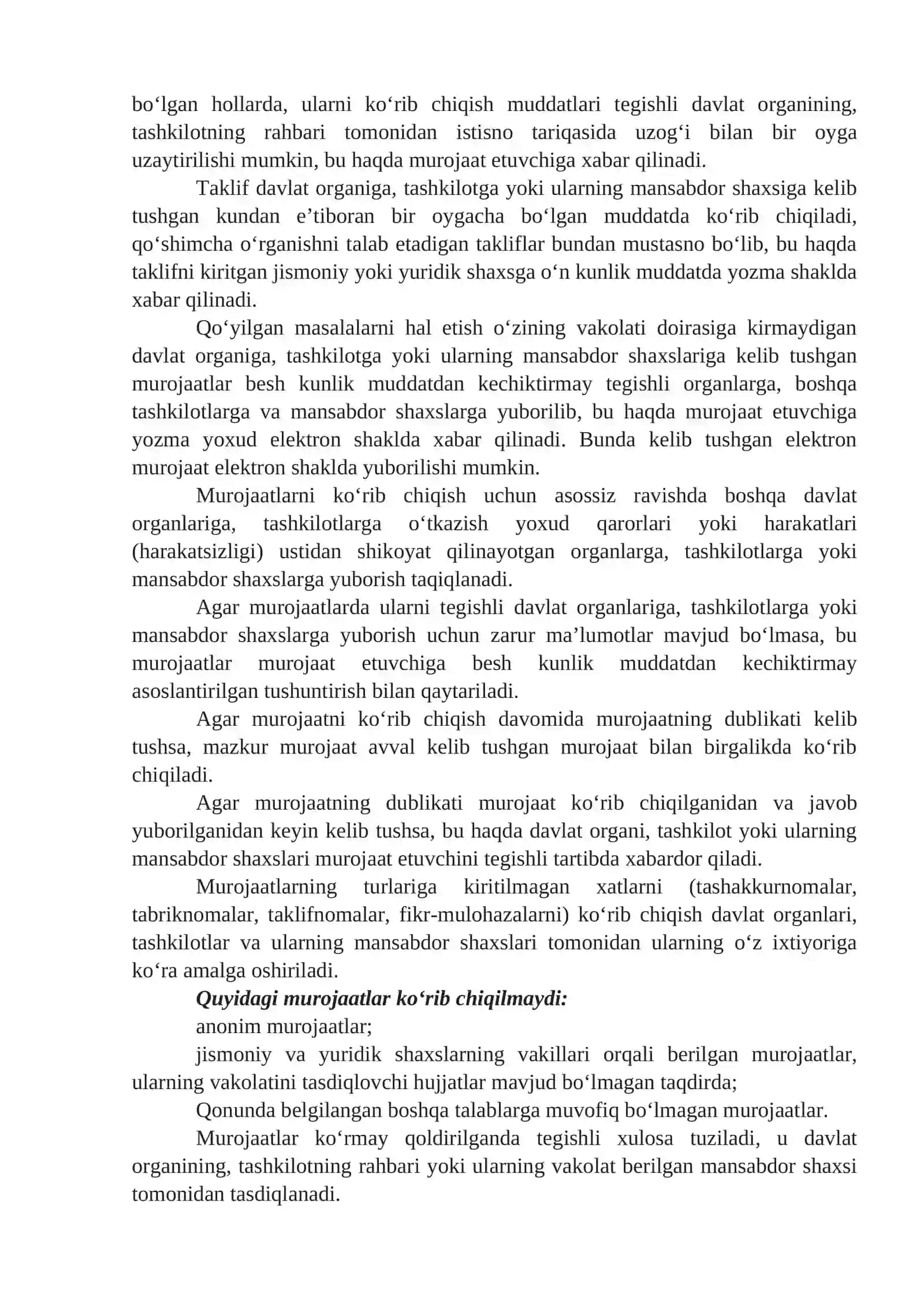 Fuqarolarning murojaatlari va ularni ko’rib chiqish tartibi 4