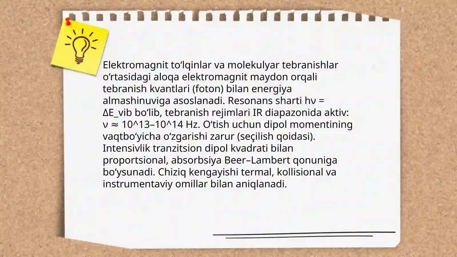 IQ-Spektroskopiyaning mohiyati. Tebranma spektrlarning klassik nazariy asoslari 4