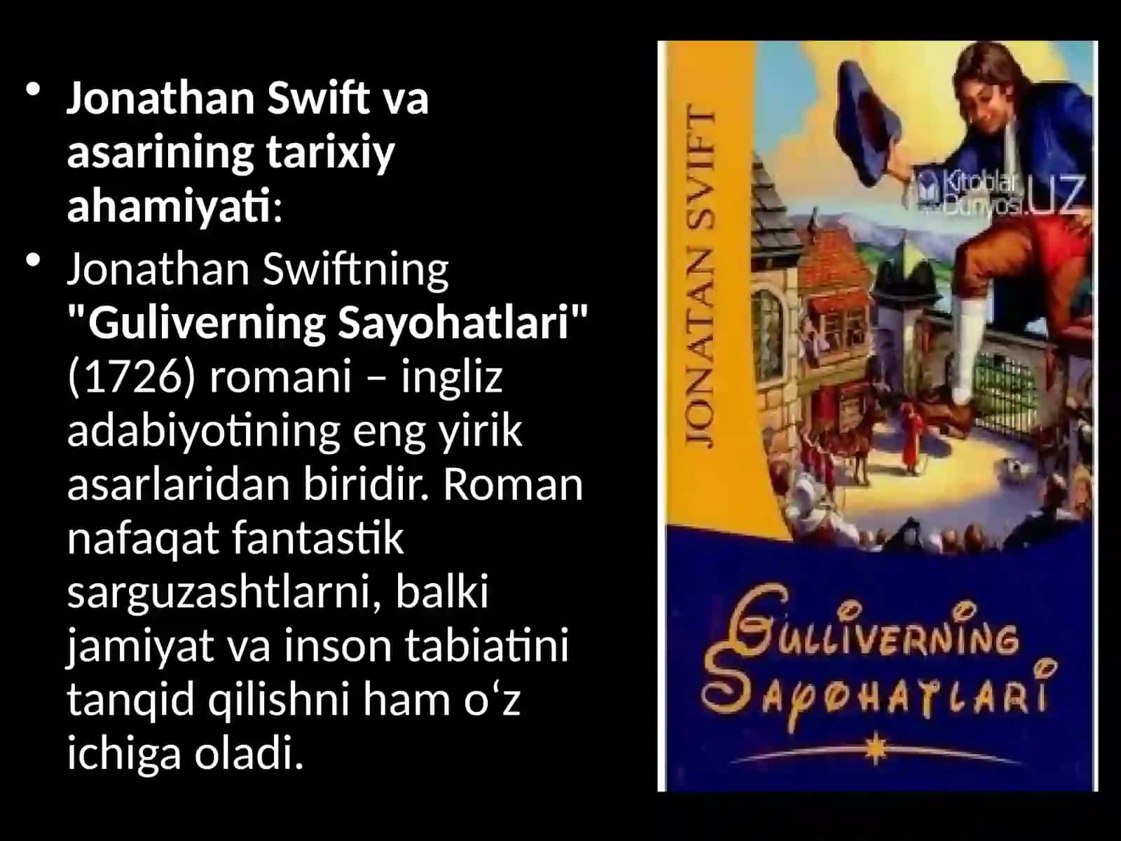 "Guliverning sayohatlari" romanidagi perbolaning o'rni 4