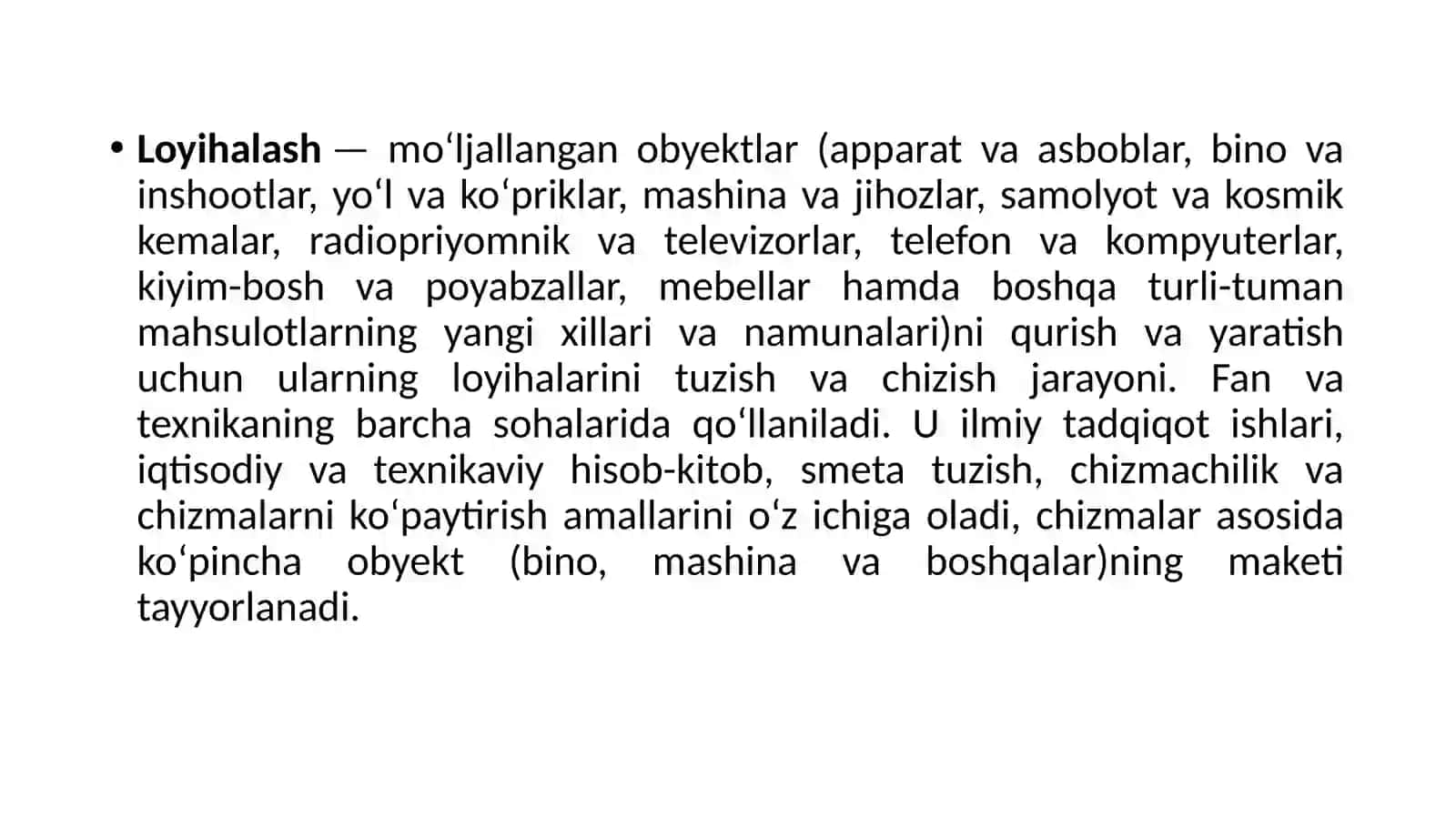 Loyihalashning lingvistik ta’minoti kiritish tillari va dasturlash tillari 4