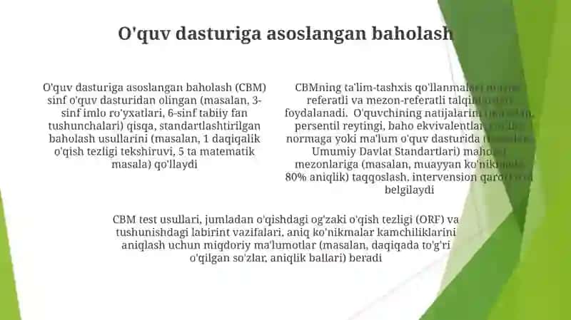 Pedagogik tashhislashning test metodi 4