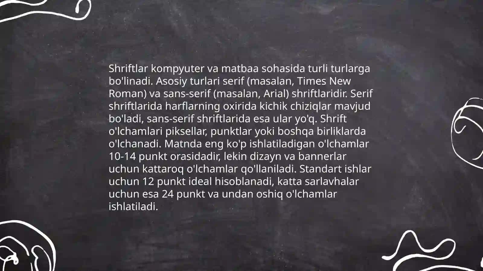 Matn formatlash imkoniyatlari 4