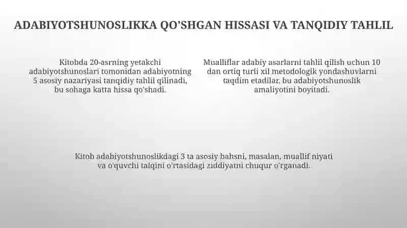 "Jahon adiblari adabiyot haqida" kitobi 4