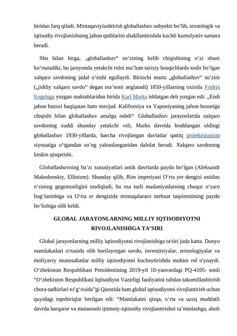 Globallashuv va milliy iqtisodiyot 4