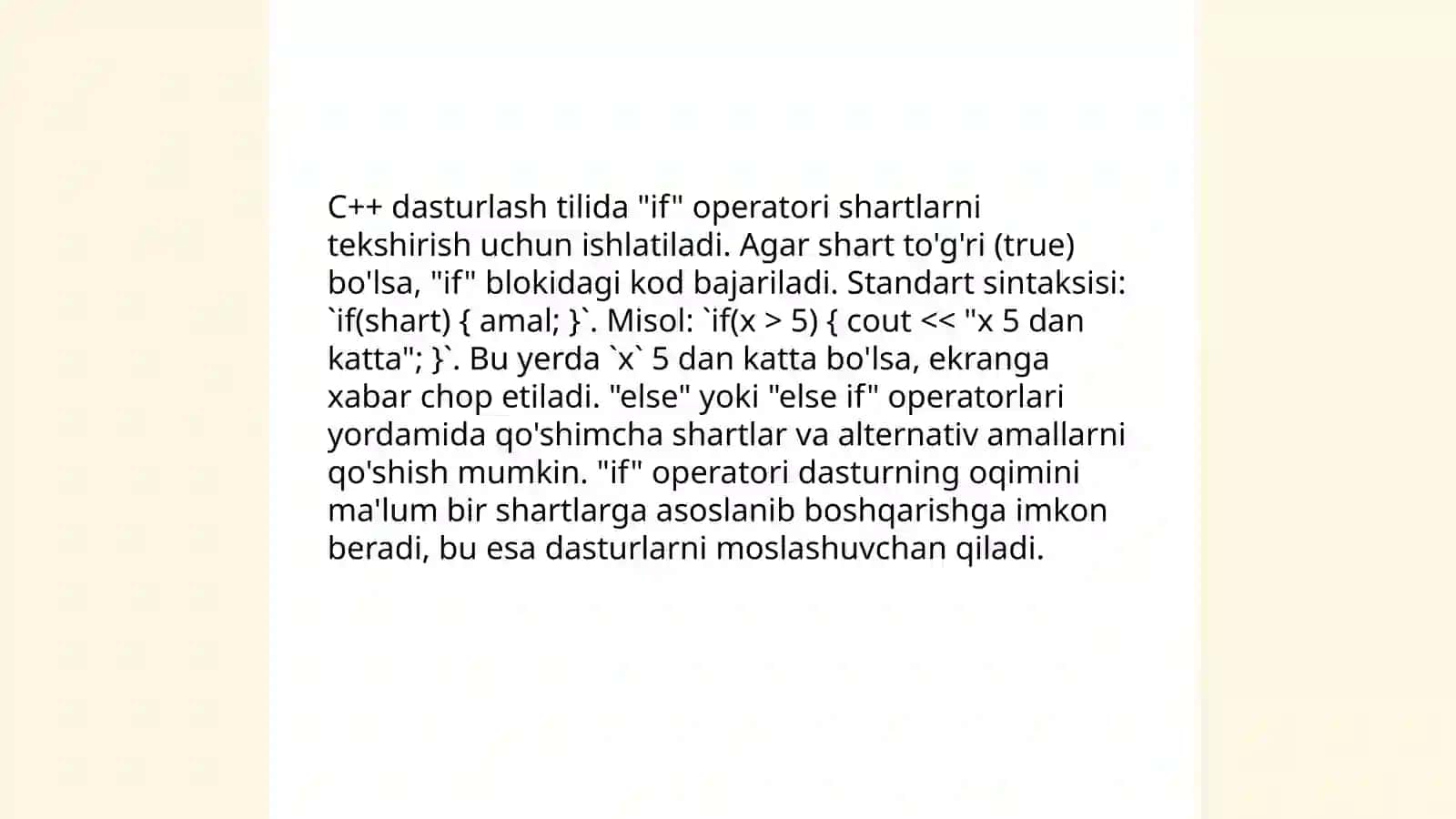 C++ da shart operatorlari 4