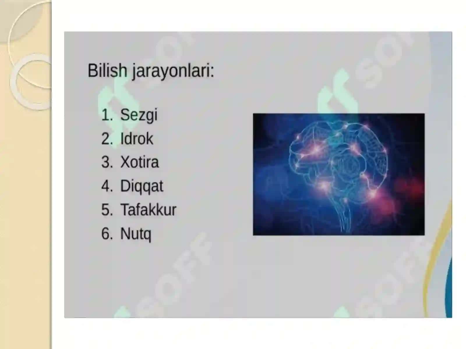 Bilish jarayonlari buzilishlaridan psixo-korreksiya 4