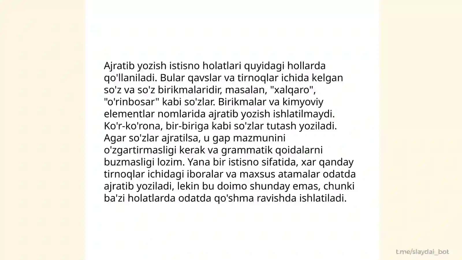 Chiziqcha va ajratib yozish 4