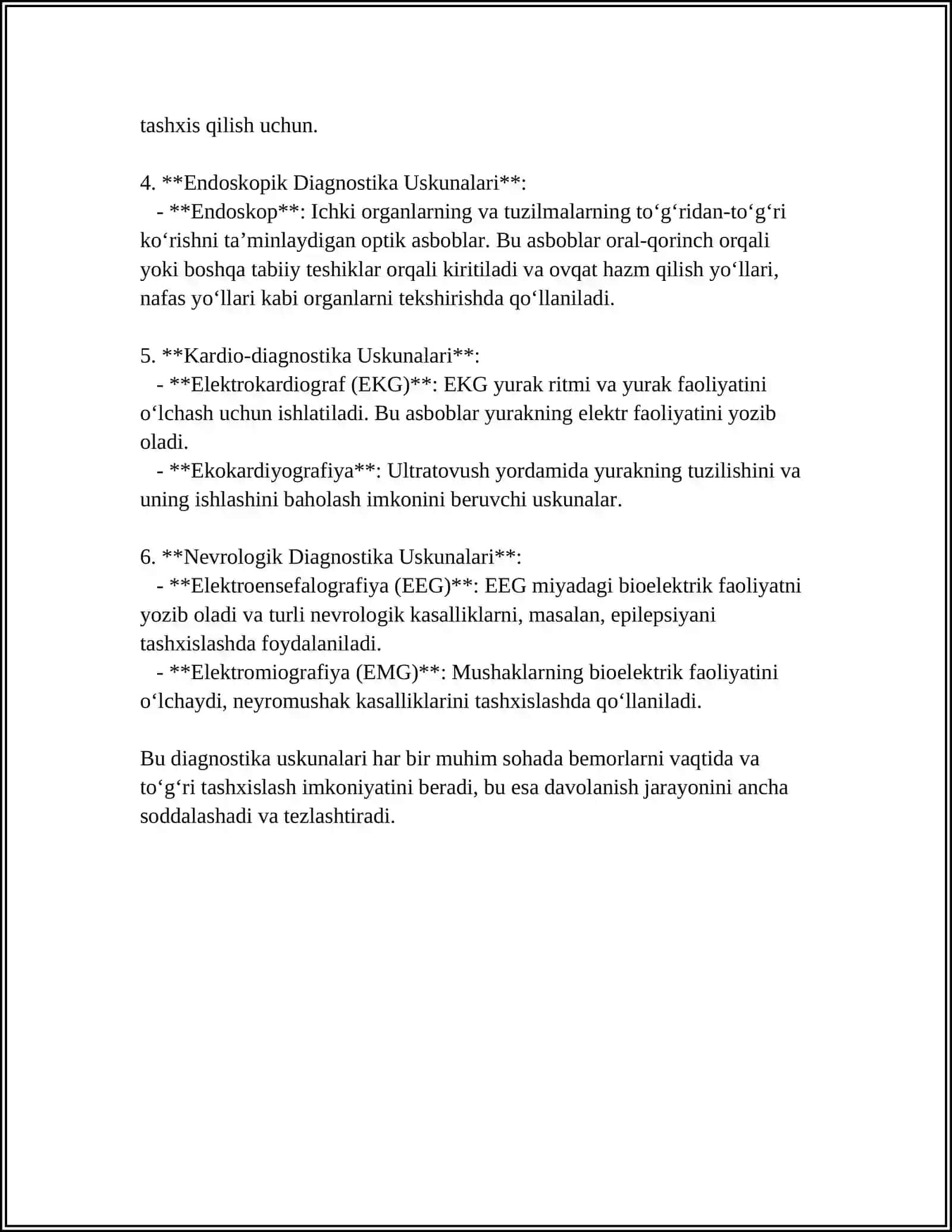 TIBBIYOT DIAGNOSTIKA TEXNIKASI VA USKUNALARINI RO‘YHATDAN O‘TKAZISH VA HUJJATLASHTIRISH 4