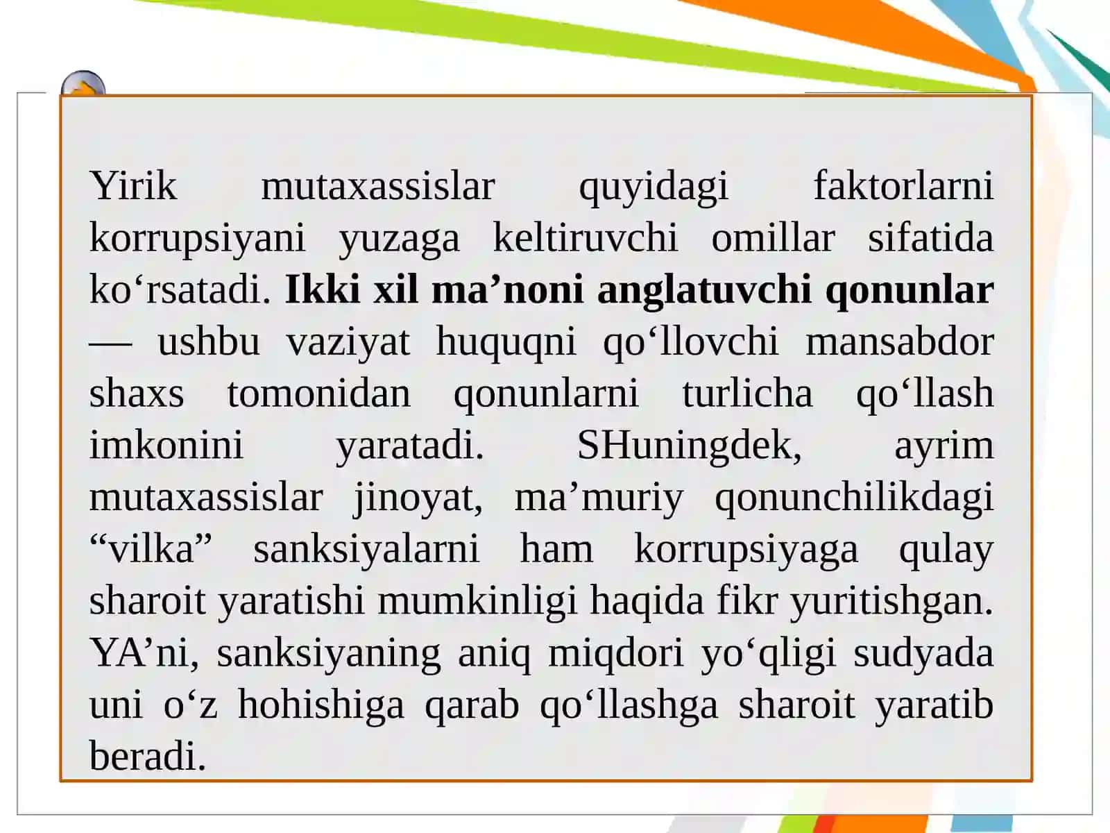 Korruptsiya va uning bosqichi 4