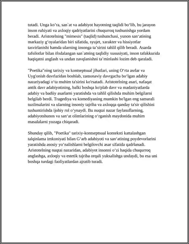 ARISTOTELNING "POETIKA" ASARI 4