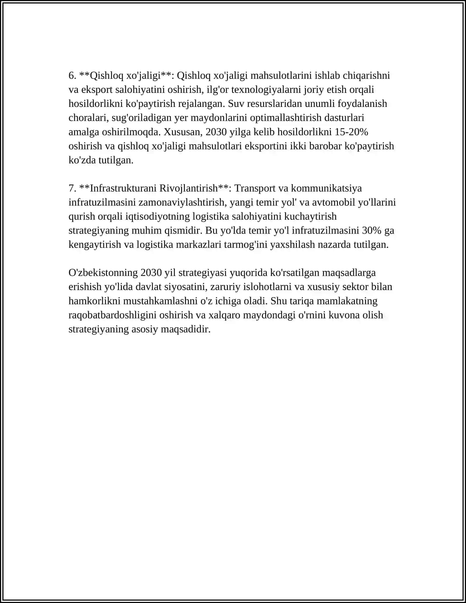 O’ZBEKISTON 2030 STRATEGIYASI VA UNING MAZMUN MOHIYATI 4