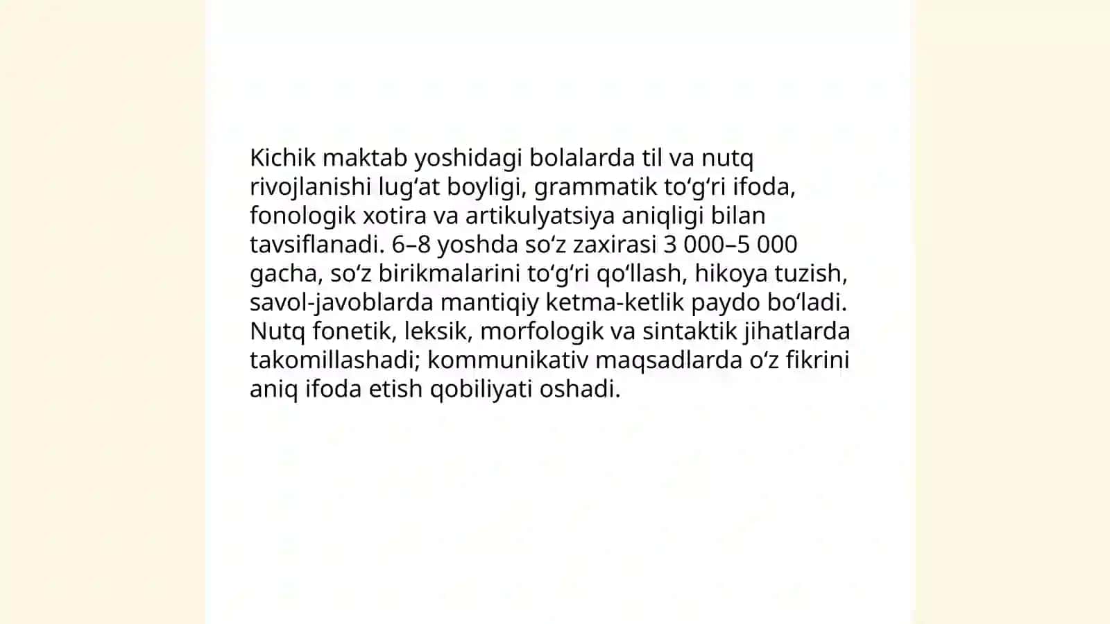 Kichik maktab yoshi davrida psixik rivojlanish 4