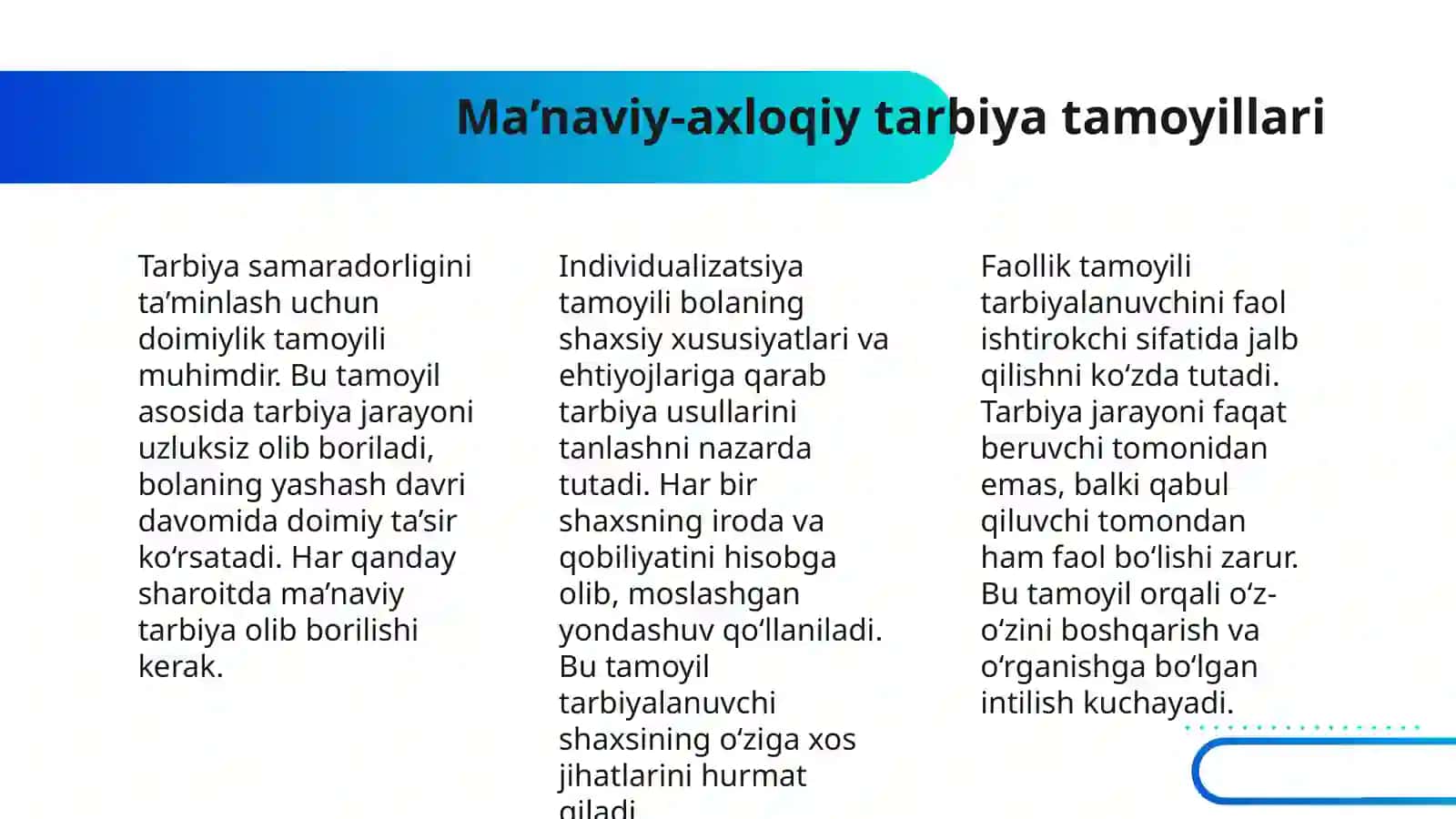 OILA VA MTT HAMKORLIGIDA TARBIYALANUVCHILARNI MA’NAVIY-AXLOQIY TARBIYALASH: METOD, SHAKL VA VOSITALARI 4
