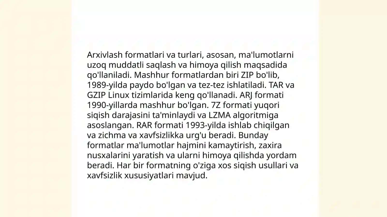 Fayllarni arxivlash. Arxivator dasturlari 4