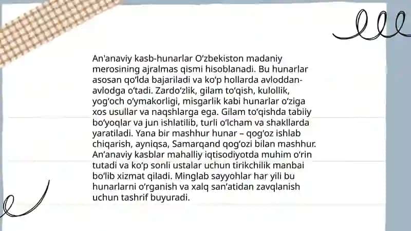 Mehnat an'analari va xalq merosi 4