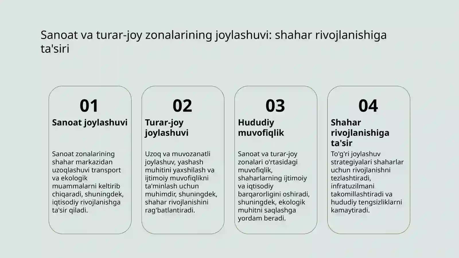 Turar-joy va ishlab chiqarish hududlarining o' zaro joylashuvi 4
