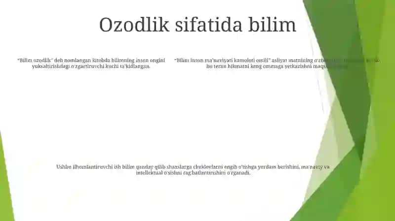 Bilim Inson Manaviyati Kamoloti Omili 4