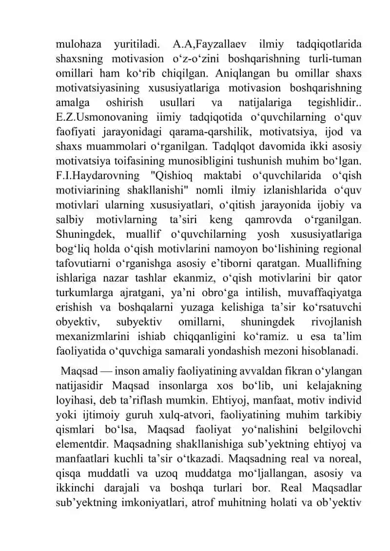 shaxs faoliyatidagi ehtiyojlar, motivlar va motivasiyalarning tadqiq etilishi 4