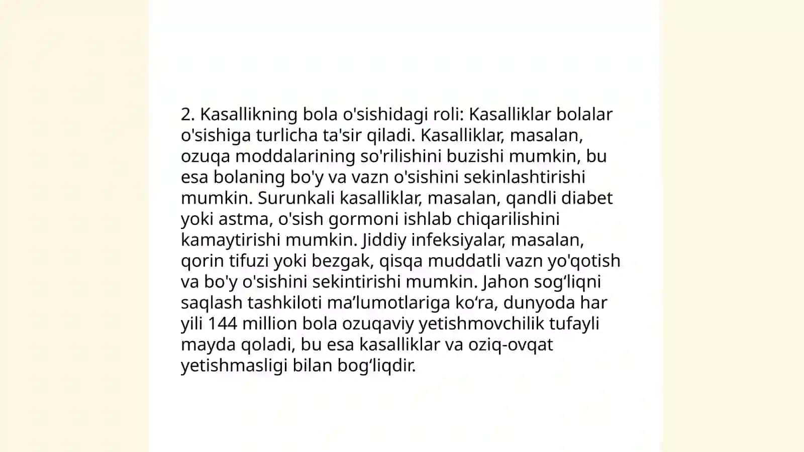 Uzoq muddatli davolanayotgan bemor bolalarning oʻziga xos xususiyatlari 4