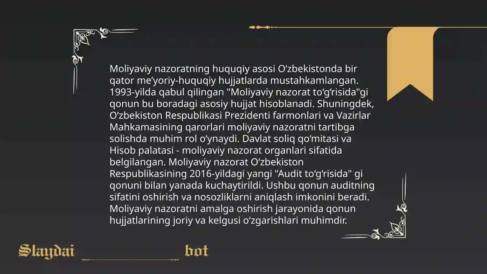 Moliyaviy nazoratning mohiyati zarurligi tashkiliy shakllari 4