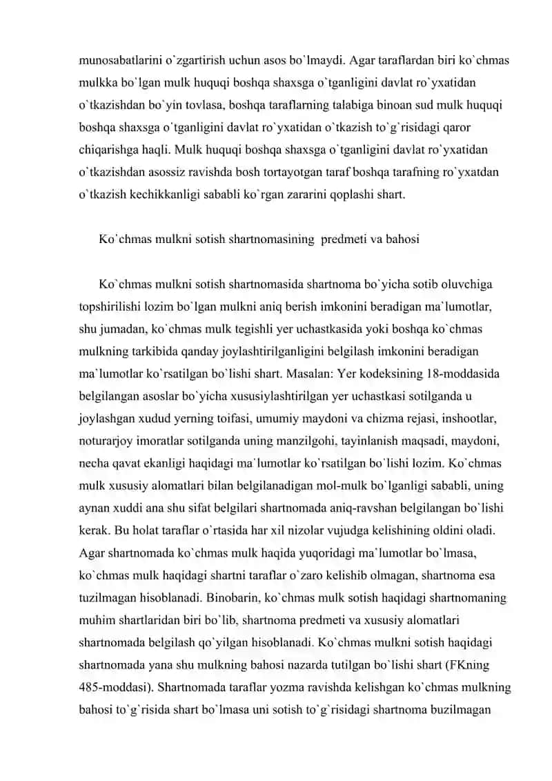Ko`chmas mulkni sotish, korxonani sotish, ayirboshlash shartnomasi 4