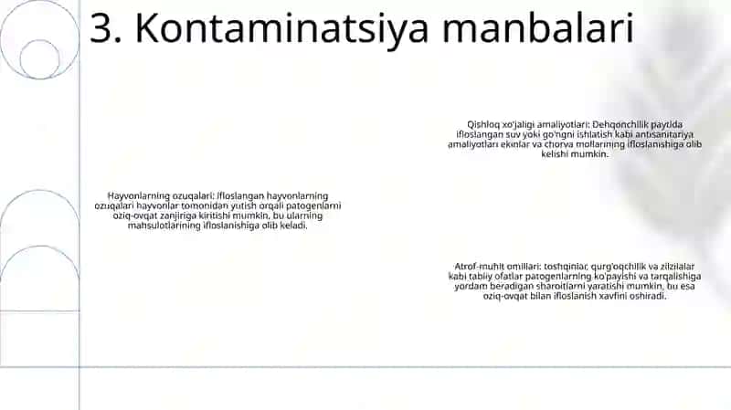 Oziq-Ovqat Mahsulotlarining Chorvachilikda QoʻLlaniladigan Moddalar Bilan Ifloslanishi 4