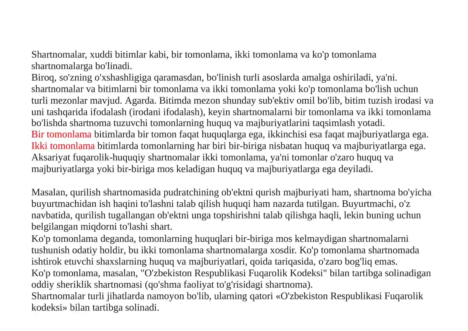 YO'LLAR QURILISHDAGI SHARTNOMA MUNOSABATLARI VA ULARGA TALABLAR 4