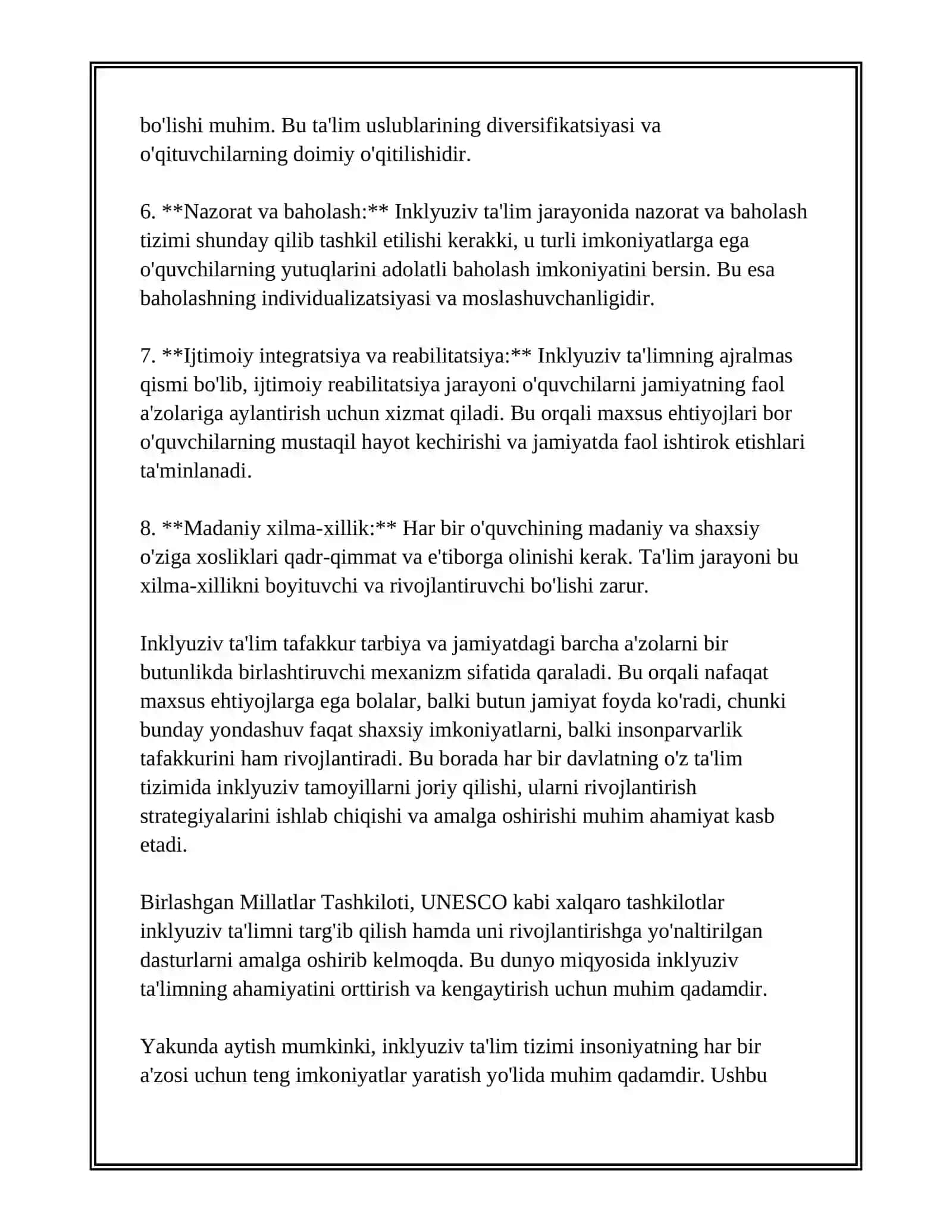 INKLYUZIV TALIMNING MOHIYATI INTEGRATSION TALIM VA IJTIMOIY REABILITASIYA 4