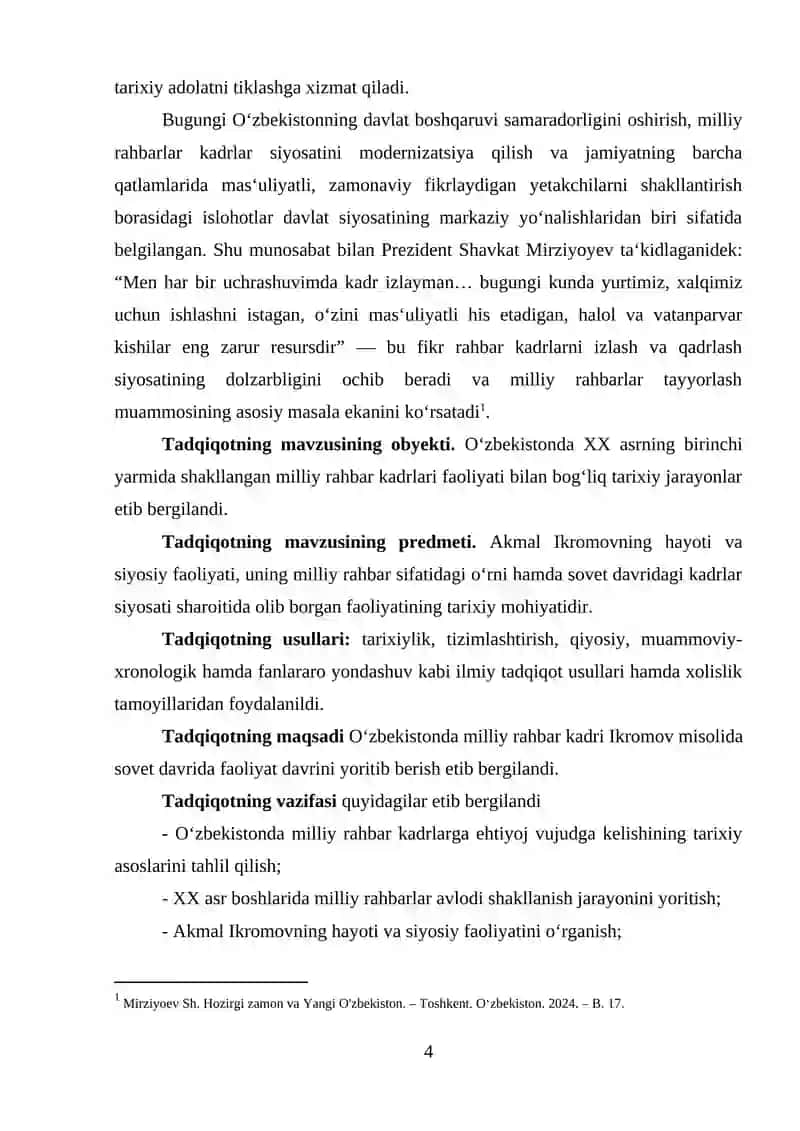 O‘zbekistonda milliy rahbar kadrlar faoliyati. Akmal Ikromov 4
