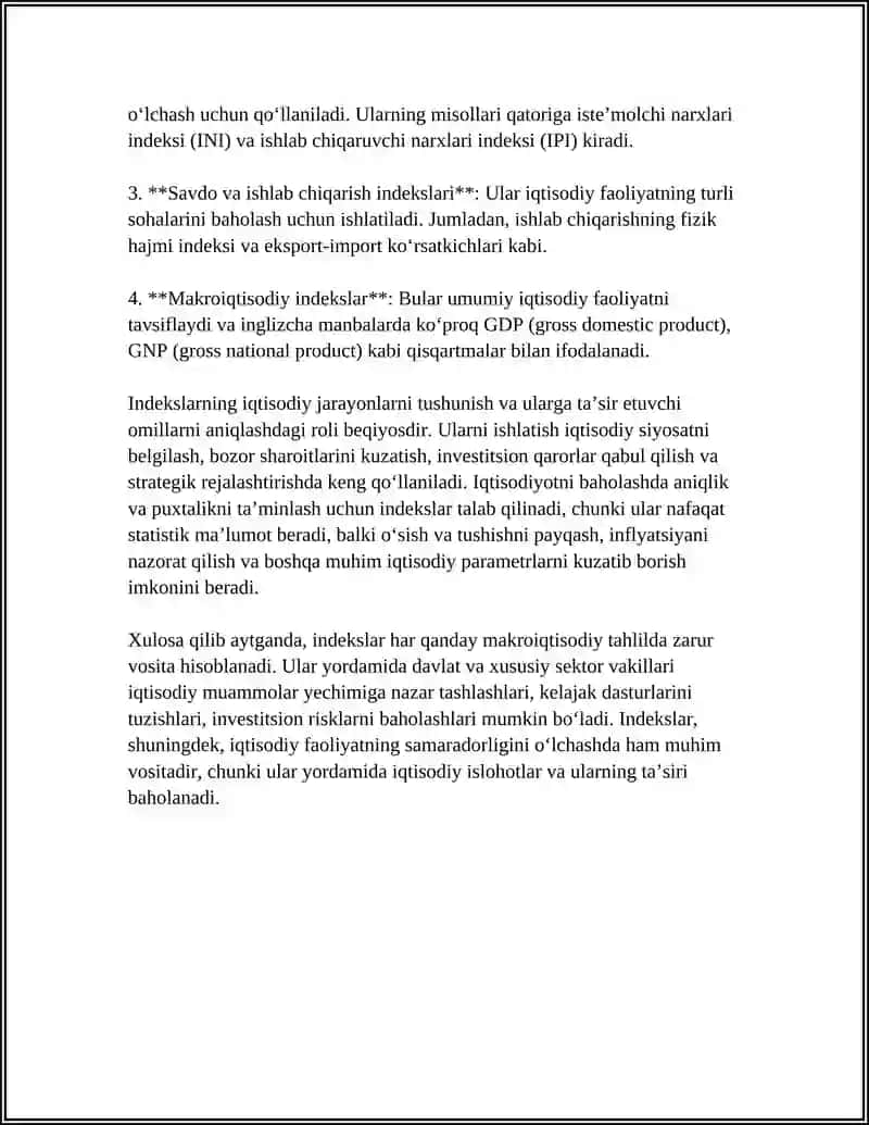 IQTISODIY INDEKSLARNING TASNIFLANISHI (KLASSIFIKATSIYASI) 4