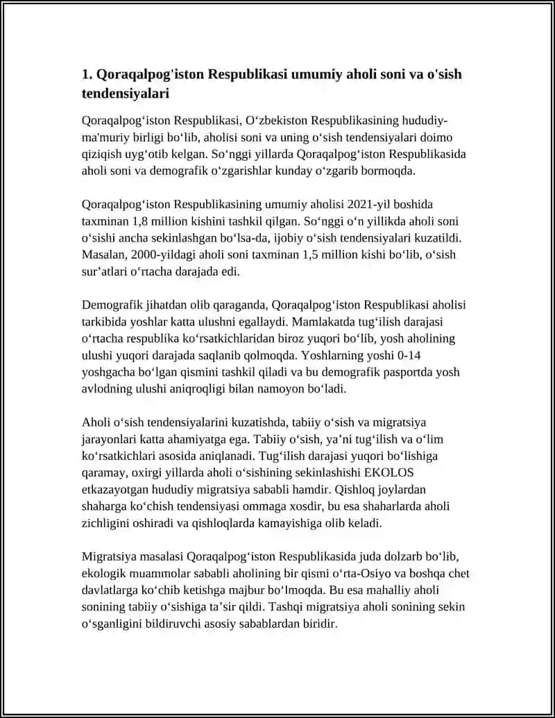 QORAQALPOG'ISTON RESPUBLIKASI AHOLI SONI VA YOSHLAR VA QARIYALAR OLIM SONI 4